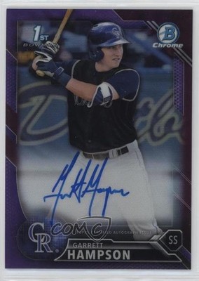 2016 Bowman Draft Chrome Pick Purple Refractor 73/250 Garrett Hampson Auto 2a9