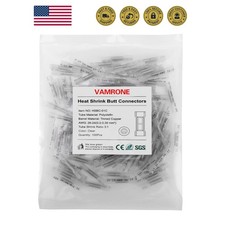 100PCS Clear Heat Shrink Butt Wire Connectors 26-24 AWG, Insulated Waterproof...