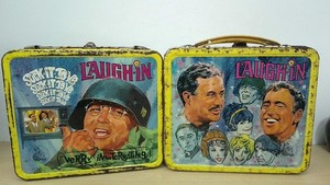 2-Vintage 1968 Laugh-In Metal Lunchbox by Aladdin – Rowan & Martin No Thermos