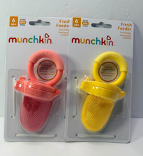 Munchkin Fresh Feeder Food Feeder 2 Pack Pink Yellow BPA Free 6M New