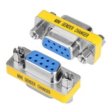 2 Pack 9 Pin DB9 Connector, Female to Female Mini Gender Changer Adapter - RS...