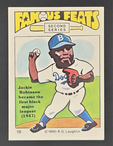Jackie Robinson #18 1980 Laughlin Famous Feats card