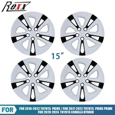 15" Wheel Hub Covers Full Rim Hubcaps For 2017-2022 Toyota Prius Prime 4pcs