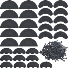 30PCS Heel Plates Black Heel Taps Rubber Tips Sole Heel Repair Pad Replacement w