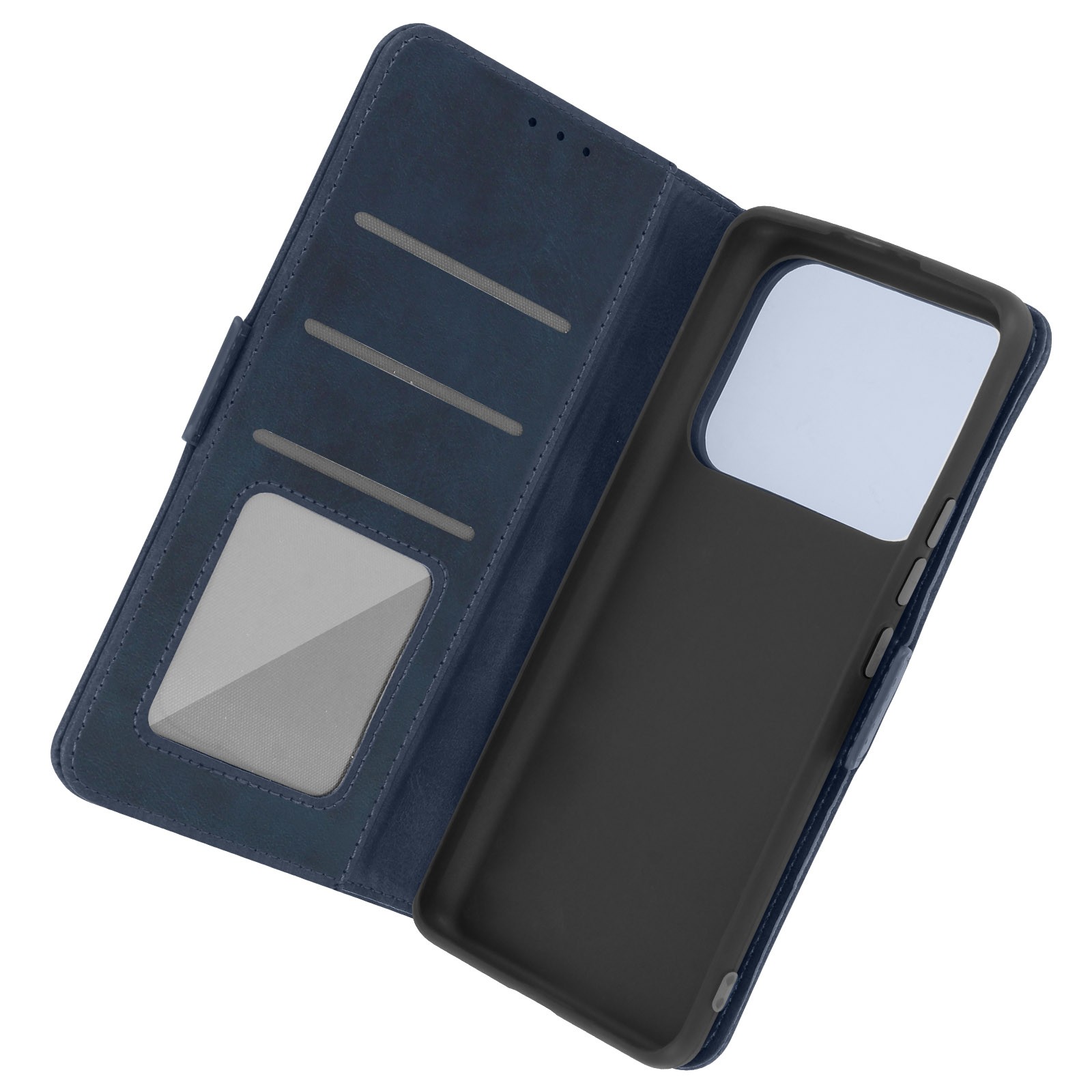 Coque à Rabat Bleu Foncé pour Xiaomi Mi 11 Ultra 5G - Étui Portefeuille Vintage en Cuir PU