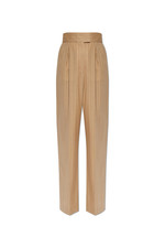 VALENTINO GARAVANI Pleated Beige Wool Trousers New & Authentic