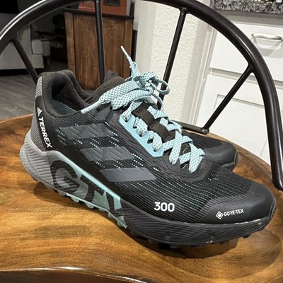 adidas Terrex Gore-Tex waterproof trail sneaker black/gray/light blue 2022