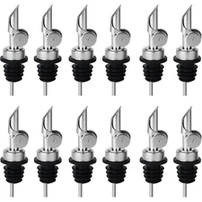 Upgrade Your Pouring: 12PCS Stainless Steel Liquor Pourers with Precision Flow