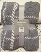 Plaid Cloud Throw 50x60 Blanket New with Tags  EXTREMELY SOFT Kirklands Home