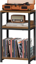 Record Player Stand, Turntable Stand for Vinyl Records, 3 Tier End Table Hold up
