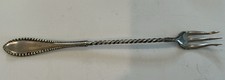 VTG~Antique~ONEIDA~Extra Coin~LEOTA~Beaded~COCKTAIL Pickle FORK~Silverplate~1912