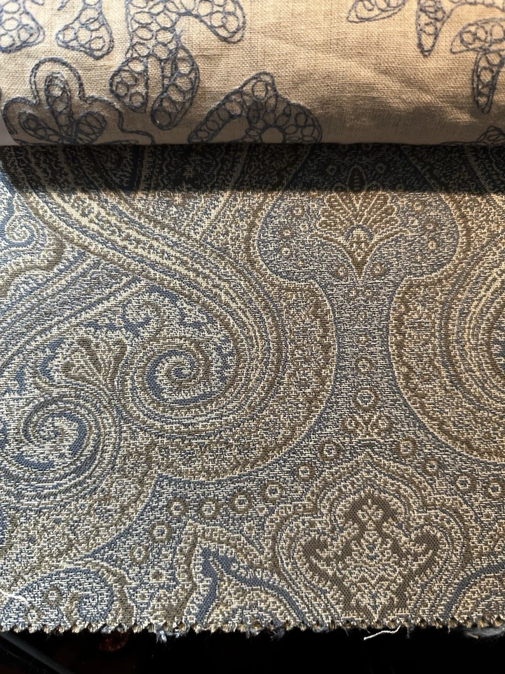 Libro de muestra de tela de tapicería azul pasatiempos pasatiempos artesanía diario manualidades Foto 4 de 4