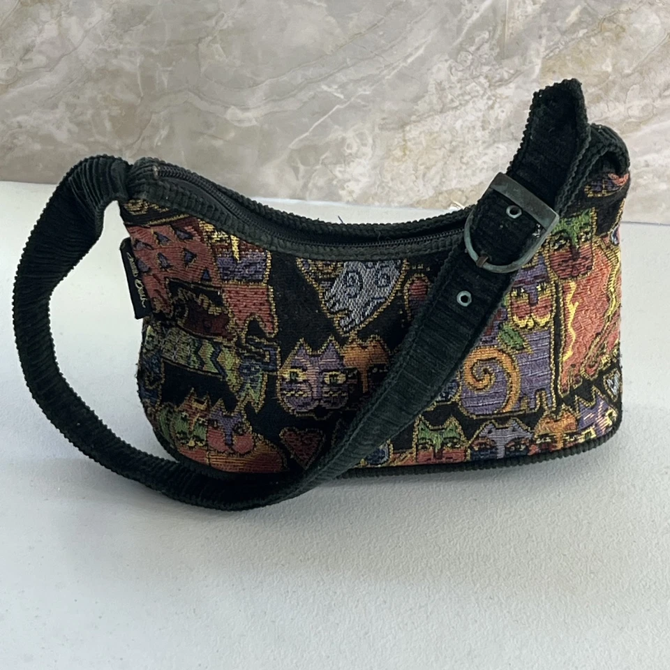 Bolso de Hombro de Colección Laurel Burch Tapiz Cartera Correa Hebilla Ajustable Y2K Foto 3 de 4