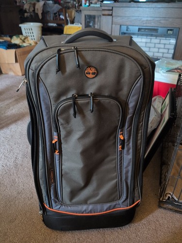 Timberland Rolling Soft Case Suitcase Gray Black Orange Retractable Handle