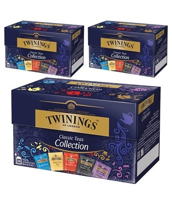 Twinings of London Classic Teas Collection Assorted Tea Bags 60 Count (20 Bags x