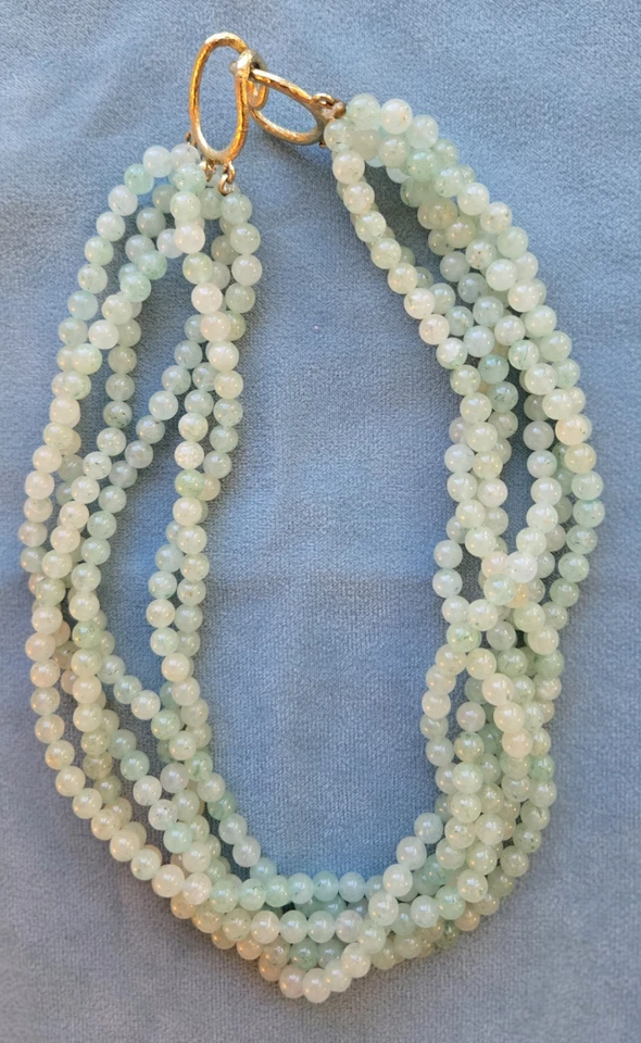 Colar declaração contas de água-marinha com várias vertentes 18" de comprimento - Imagem 4 de 4