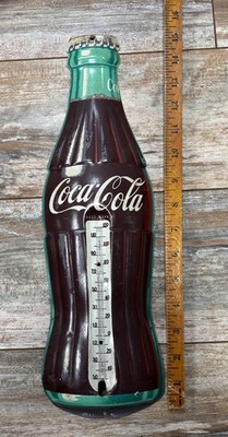 Vintage 1960s Robertson Coca Cola Metal Thermometer Sign Missing Probe