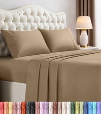 Queen Size Sheet Set 4 Piece Bed Sheets, Soft and Breathable Microfiber,