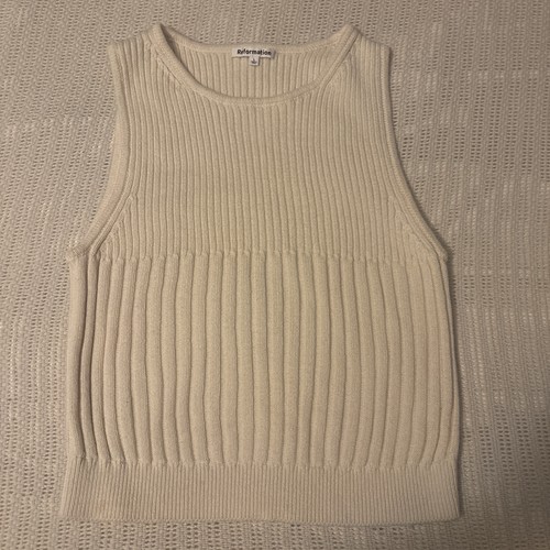 Reformation Crew Neck Sleeveless Cotton Sweater Vest Size L