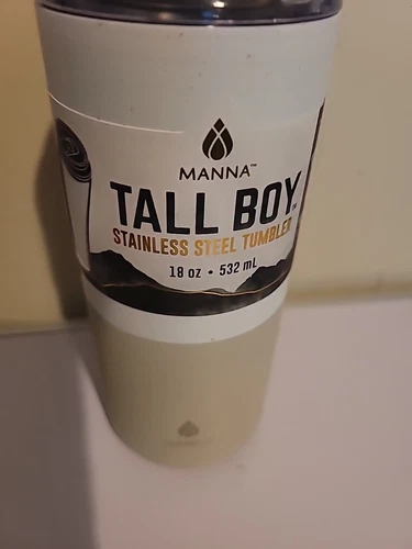 Manna Tall Boy Stainless Steel Grey Tumbler 18oz - Picture 2 of 7