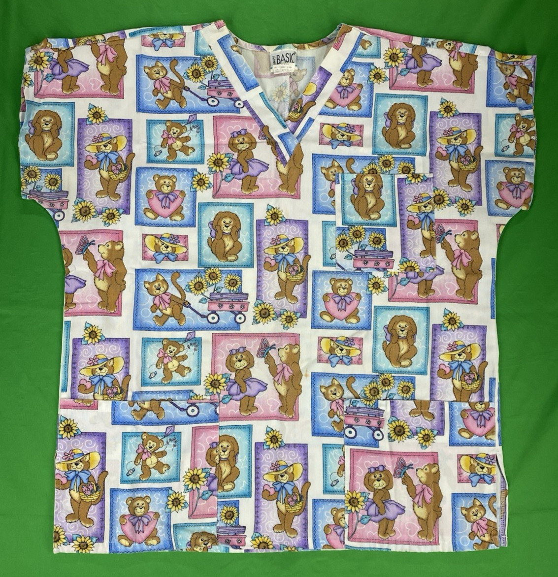 Medium Bear Cat Dog Simply Basic Scrub Shirt - image 1