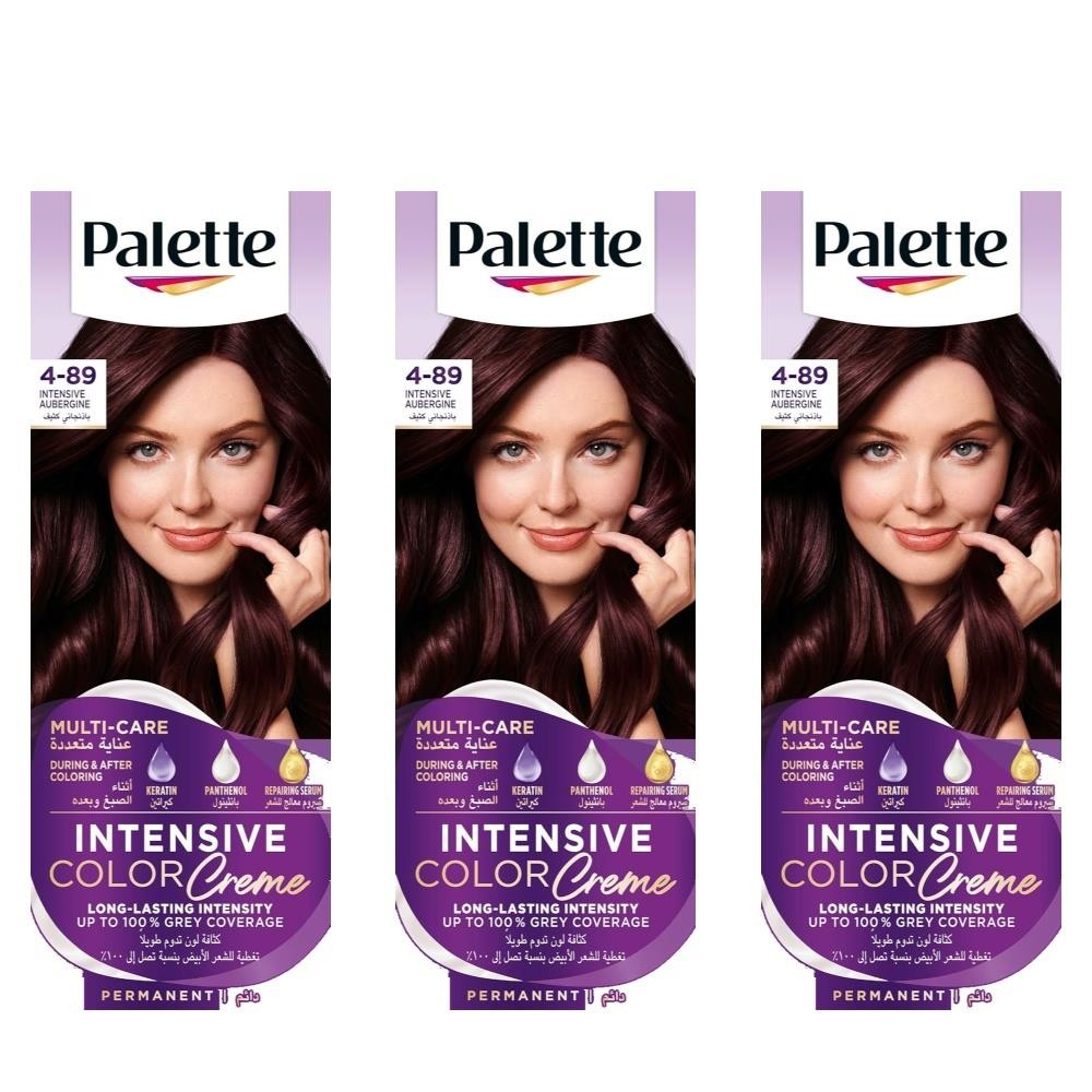 Palette Grey Permanent Hair Colour Intensive Aubergine 4-89, 50 Ml - Image 3