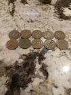 Lot Of 10 Indian Cents Penny