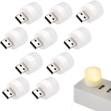 10 PCS Small USB Mini LED Night Light Plug-in Bulb  Warm White Soft Light 