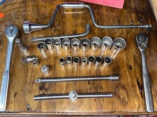 Vintage Craftsman 1/2" Drive SAE 12 Point Socket Set 24pc =V= Series 7/16"-1-1/8