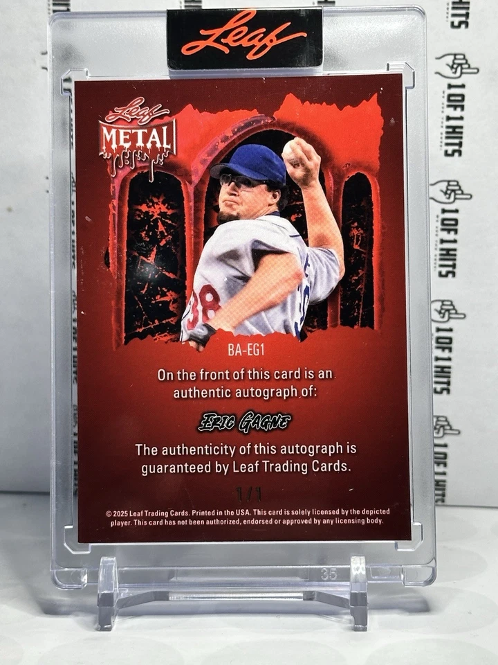 2025 Hoja Metal Halloween AUTO Eric Gagne Dodgers 1/1 Murciélagos Púrpura Uno de Uno 1/1 Foto 2 de 3