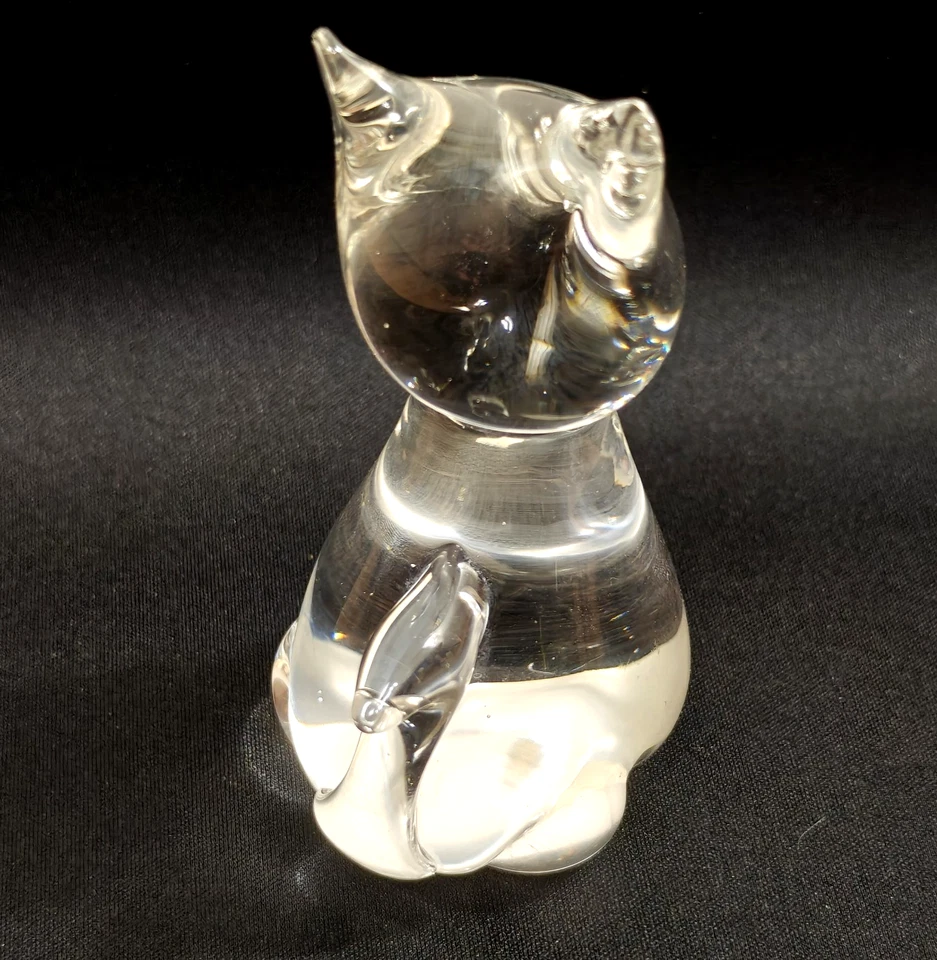 Vintage Emerald Green & Clear Art Glass Bunny Cat Turtle Bird Squirrel Figurines - Image 4 of 4