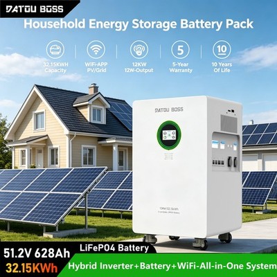 48V 12KW Hybrid Wechselrichter 32.15kwh 628Ah Batterie All-in-One Mit WiFi