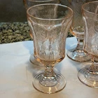 Set of 6 Vintage Pink Indiana Recollection Glass Water Wine Goblets 6.5” 10oz