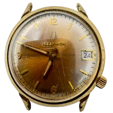 Vintage 1976 Accutron Copper Sunburst Date Men's Tuning Fork Wristwatch 218 USA