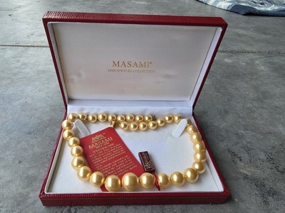 Masami 14k Yellow Gold Pearl Beaded Strand Necklace, Round Pearls