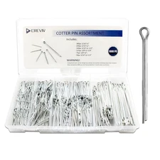 1000 PC Cotter Pin Assortment Kit 6 Sizes 1/16” to 5/32” Durable Split Pins Case