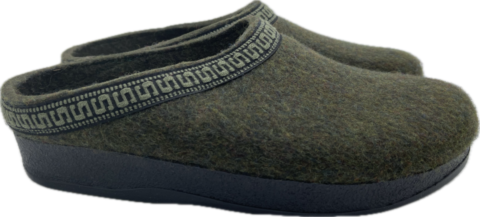 SAOLA Zoccoli da uomo in lana Stegmann suola in polisuola verde militare M108P taglia 9