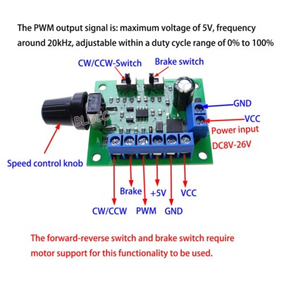 Modulo di controllo della velocità del motore CC PWM Interruttore