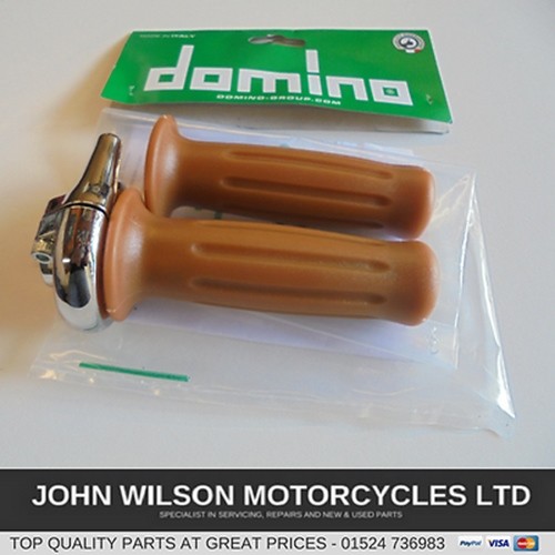 Domino Rally Biege Vintage AJS,BSA,Royal Enfield Quick Action Throttle - Picture 1 of 1