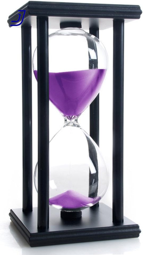 Hourglass 60 Minute Purple Sand Timer Black Wooden Frame Sandglass FREE SHIPPING - Picture 8 of 12