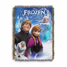 New Disney Frozen A Frozen Day Tapestry Throw Blanket Elsa Anna Olaf 48"x60"