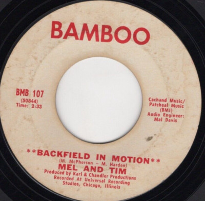 Mel And Tim - Backfield In Motion 1969 Bamboo (1st Press) Soul VG Plays Clean