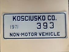 Wow 1971 393 Kosciusko Co Indiana Amish Horse Drawn Buggy License Plate Polish