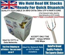 CAT5E 305M INDOOR OUTDOOR Gigabit CCTV RJ45 Tool Ethernet Cable EXTRA THICK GREY