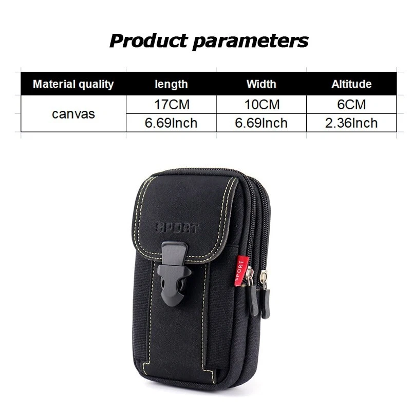 Sac Banane Cuir Multifonction Homme Téléphone Portable Sport Ceinture Sacoche - Photo 2/2