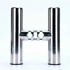 Amarine Made 2 Pack Stainless Steel Fishing Rod Holder for Rails 7/8" to 1" Dia