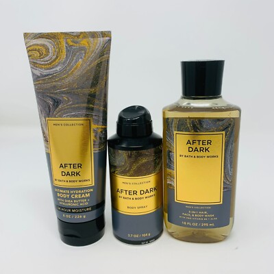 BATH AND BODY WORKS AFTER DARK MEN'S BODY CREAM, SPRAY AND BODY WASH *YOU CHOOSE