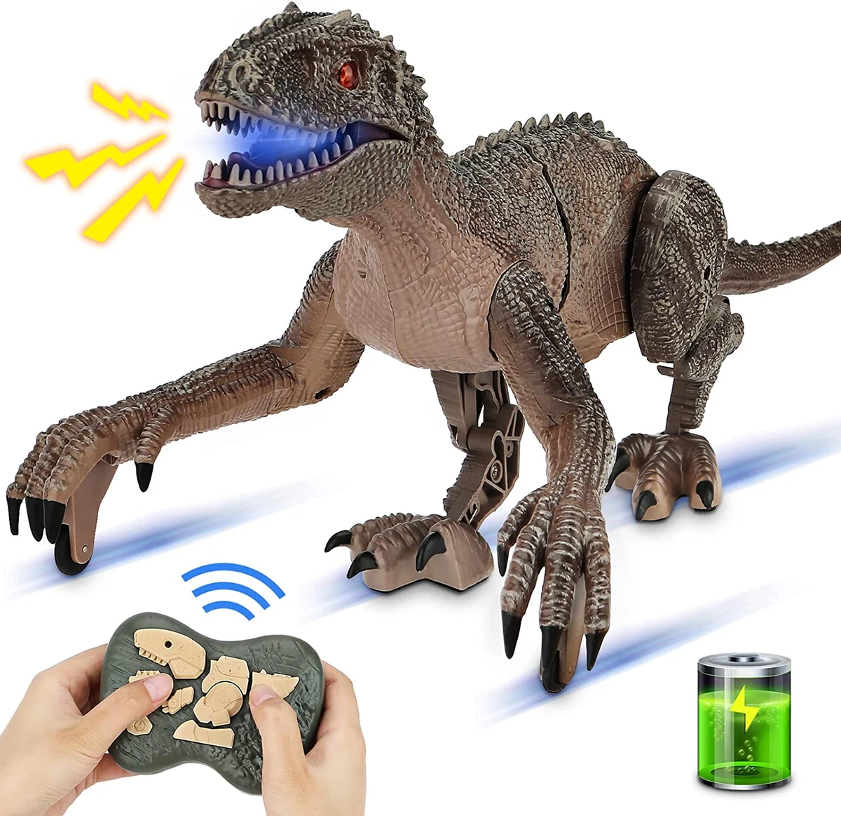 Remote Control Dinosaur Toys for Kids, Rechargeable Robot Dinosaur with  Light