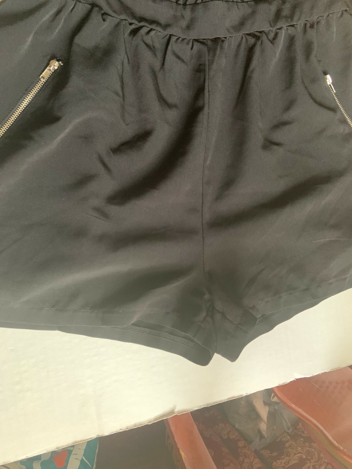 One Clothing Los Angeles Womens Black Romper VNeck Zip Pockets Size S