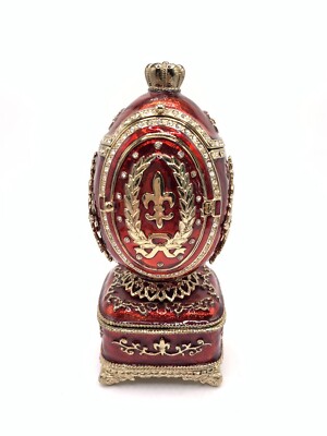 Keren Kopal Red Royal Fabrege Egg With Austrian Crystals